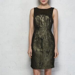 Darling gold foil structured cocktail party dress